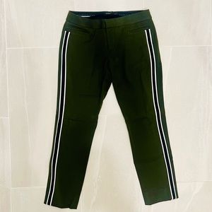 Banana Republic Sloan olive green dress pants with white/black stripe, size 2P.